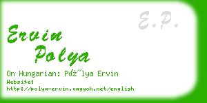 ervin polya business card